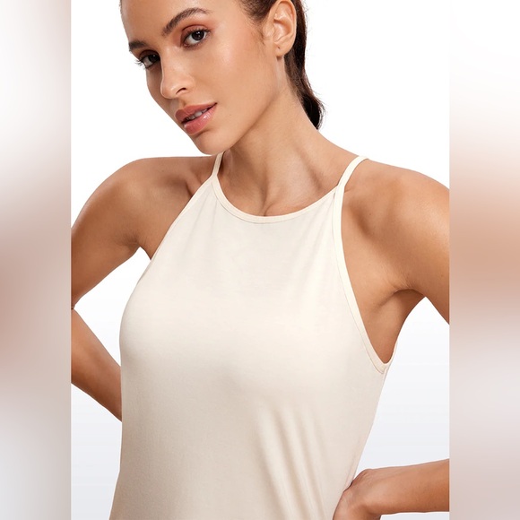Halter Hip-Length High Neck Tank - Picture 3 of 5